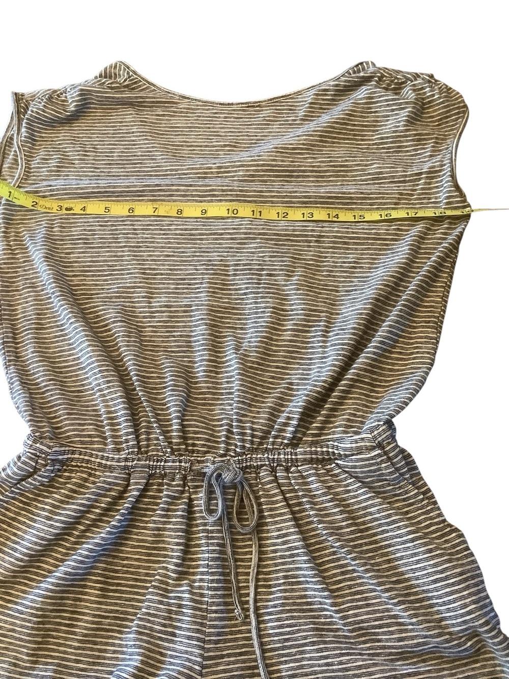 prAna Striped Romper XS Gray White Casual Lounge Travel Summer One Piece - Picture 4 of 6
